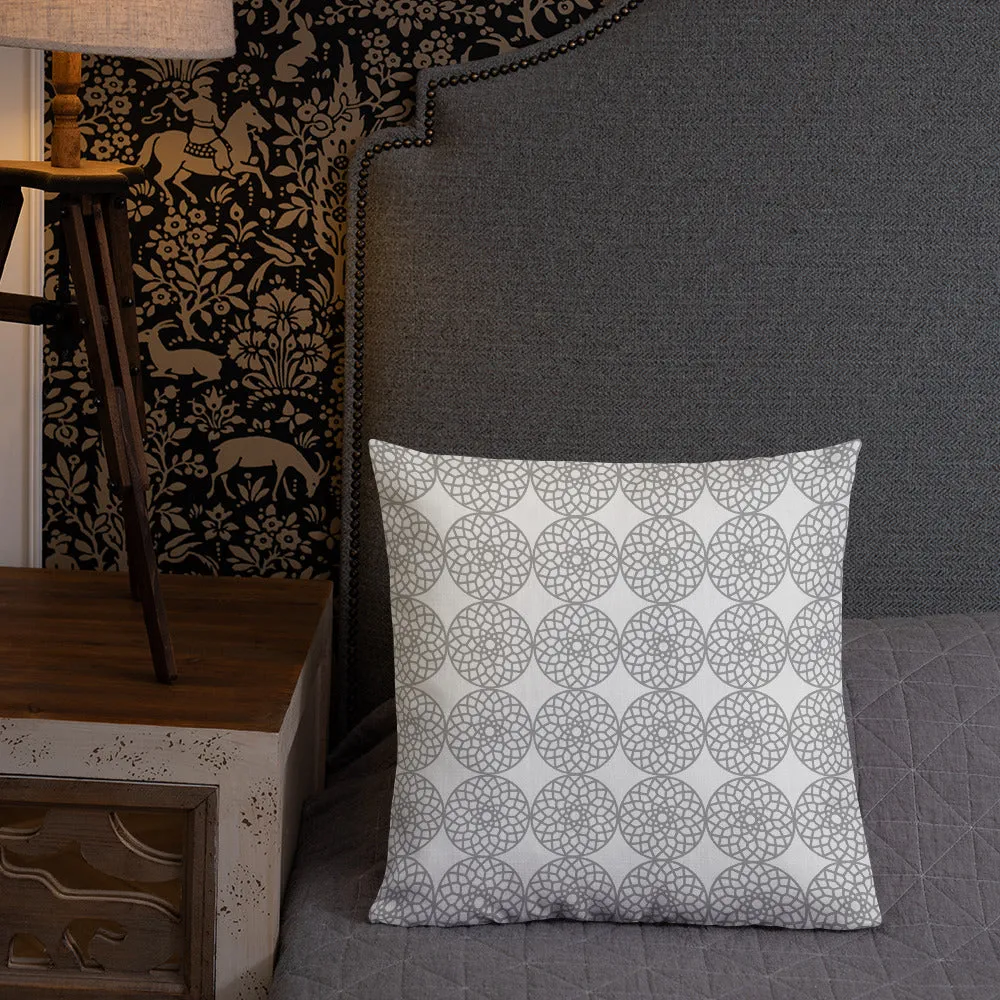 Square and Rectangle Big Ben Inspired Pillow - Gray and White