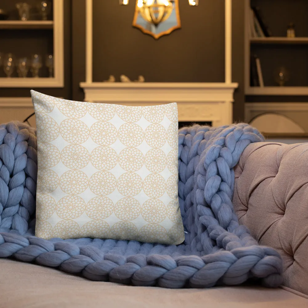 Square and Rectangle Big Ben Inspired Pillow - White and Gold