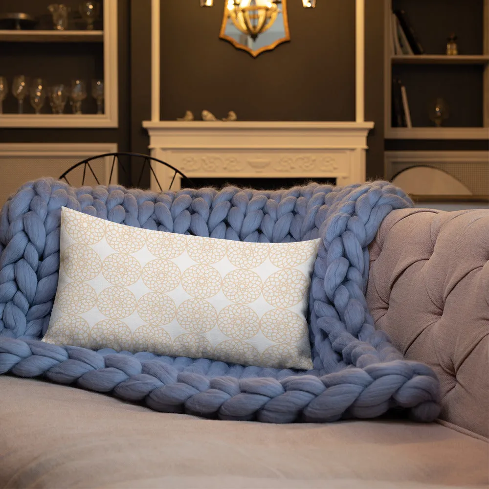 Square and Rectangle Big Ben Inspired Pillow - White and Gold