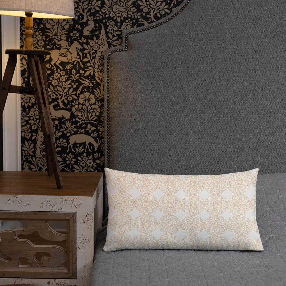 Square and Rectangle Big Ben Inspired Pillow - White and Gold