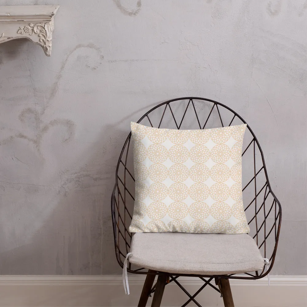 Square and Rectangle Big Ben Inspired Pillow - White and Gold
