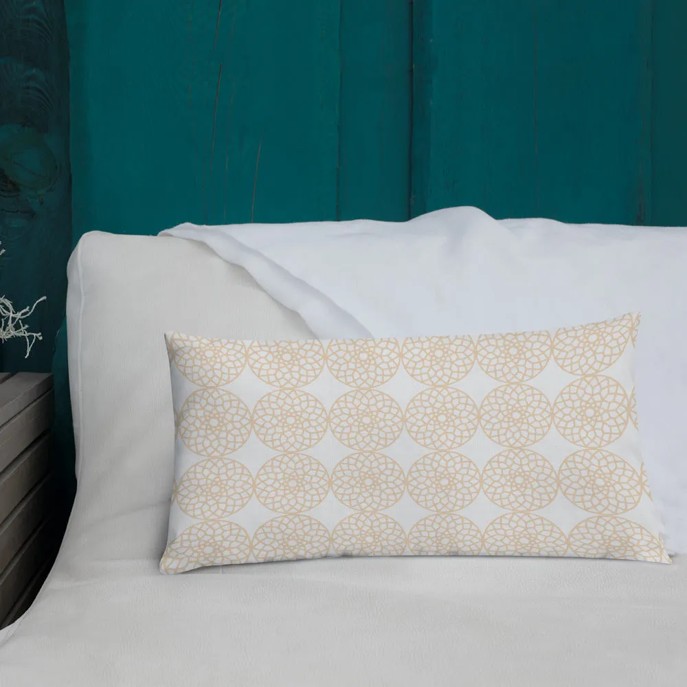 Square and Rectangle Big Ben Inspired Pillow - White and Gold