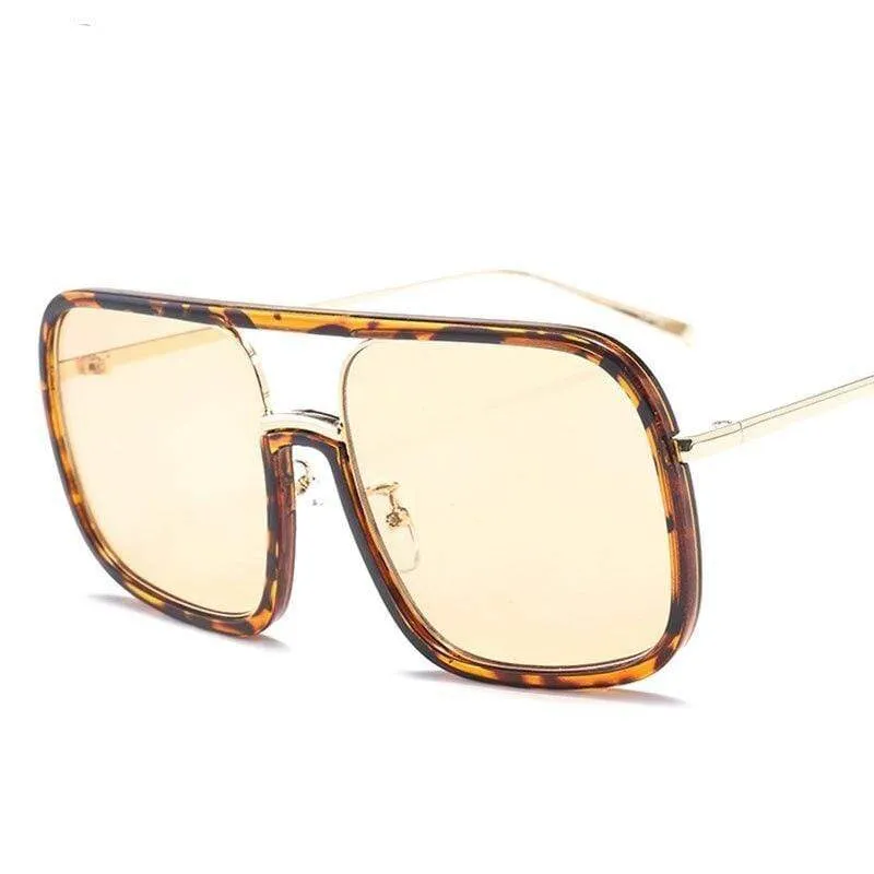 Square Big Frame Sunglasses Men Women Fashion Shades UV400 Vintage Glasses