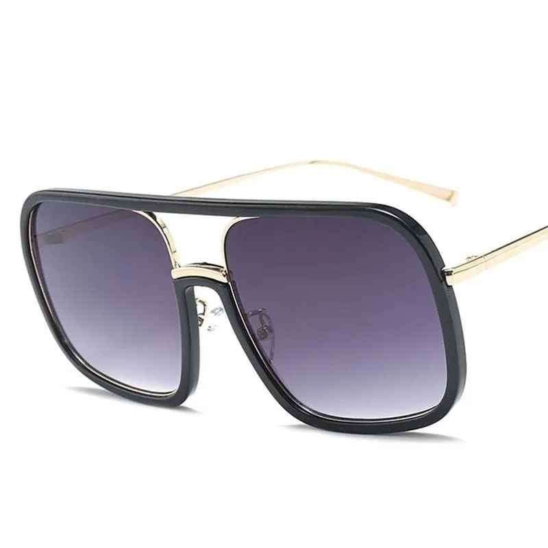 Square Big Frame Sunglasses Men Women Fashion Shades UV400 Vintage Glasses