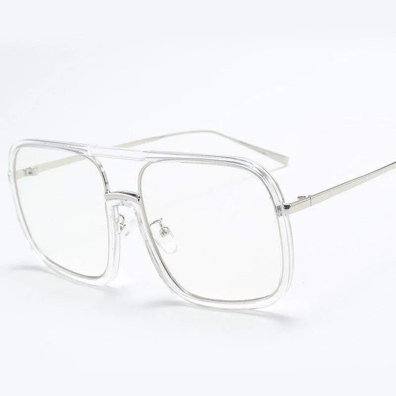 Square Big Frame Sunglasses Men Women Fashion Shades UV400 Vintage Glasses