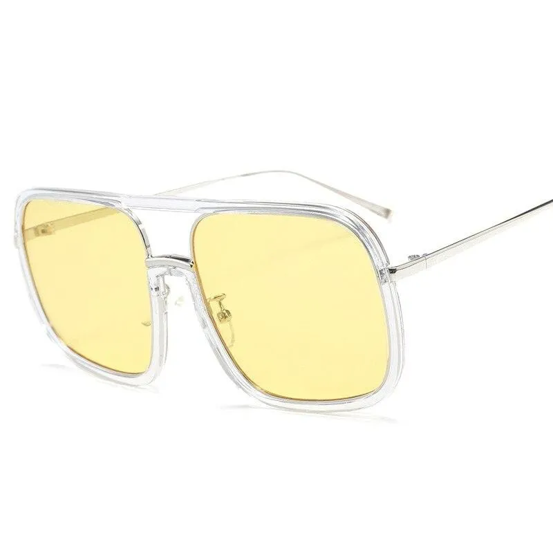 Square Big Frame Sunglasses Men Women Fashion Shades UV400 Vintage Glasses