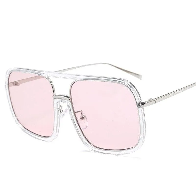 Square Big Frame Sunglasses Men Women Fashion Shades UV400 Vintage Glasses