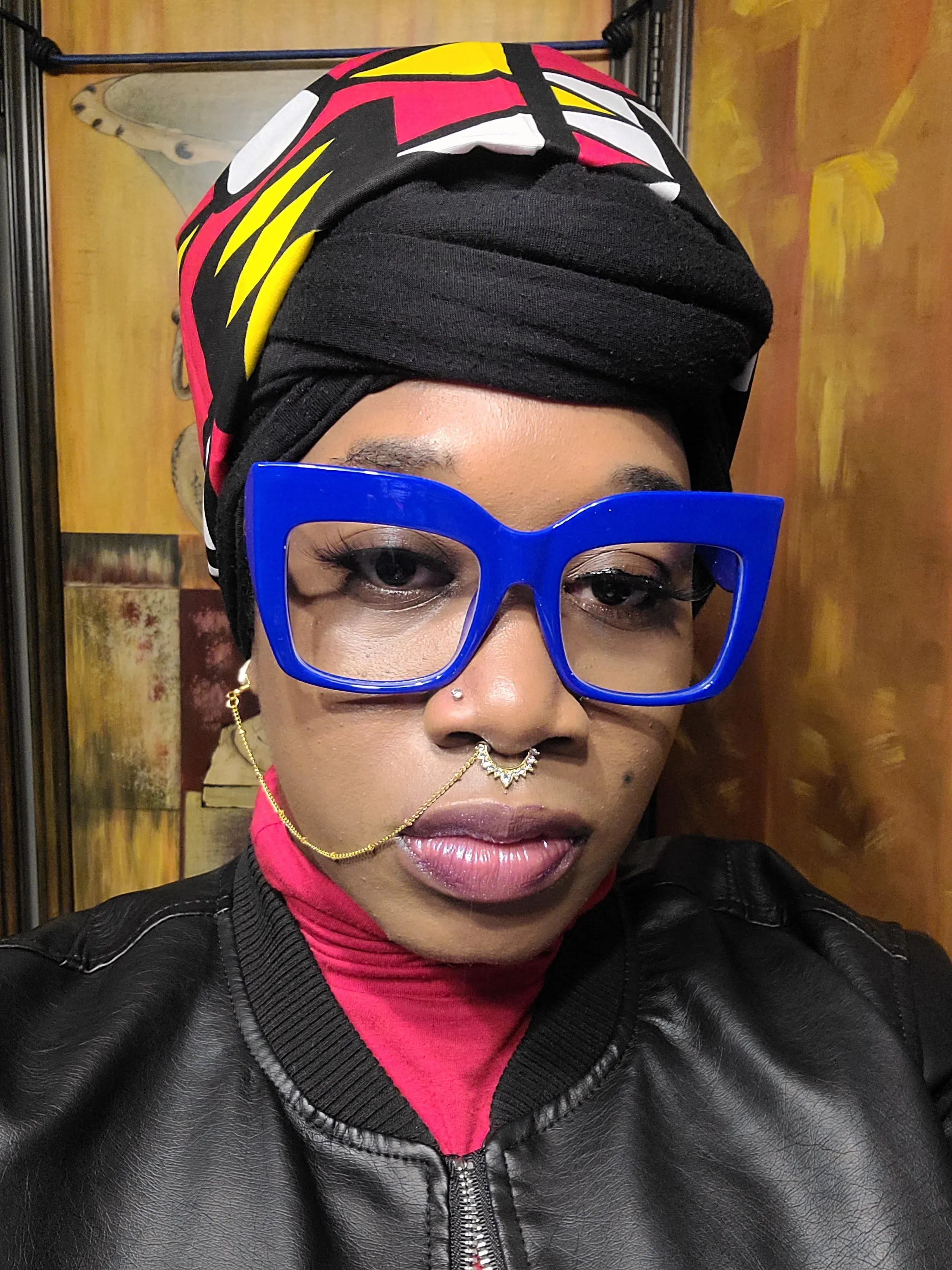 Square Cut Retro Oversized Eyeglasses with Blue or Red Frames