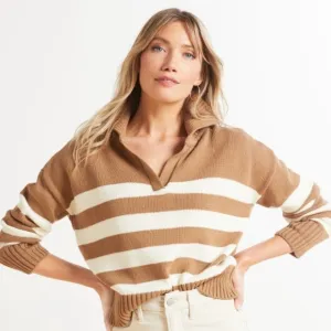 Stitches and Stripes Charleston Collared Pullover