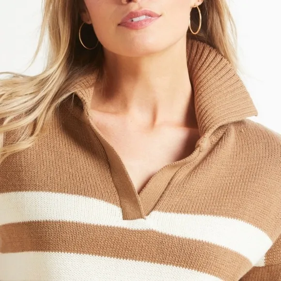 Stitches and Stripes Charleston Collared Pullover