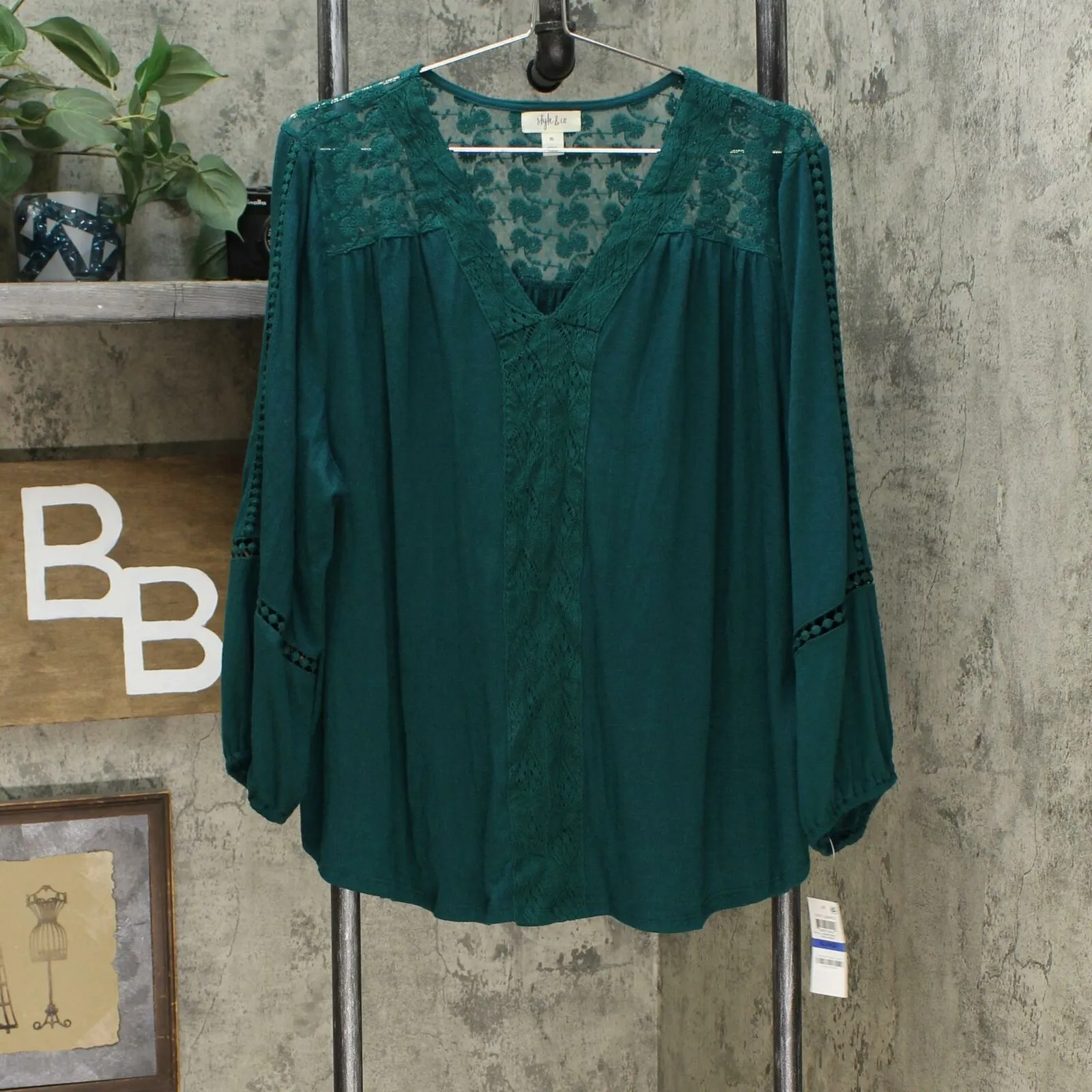 Style & Co. Women's Lace Back Crochet Top