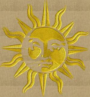 SUN vintage retro - EMBROIDERY DESIGN - instant download - fun stuff