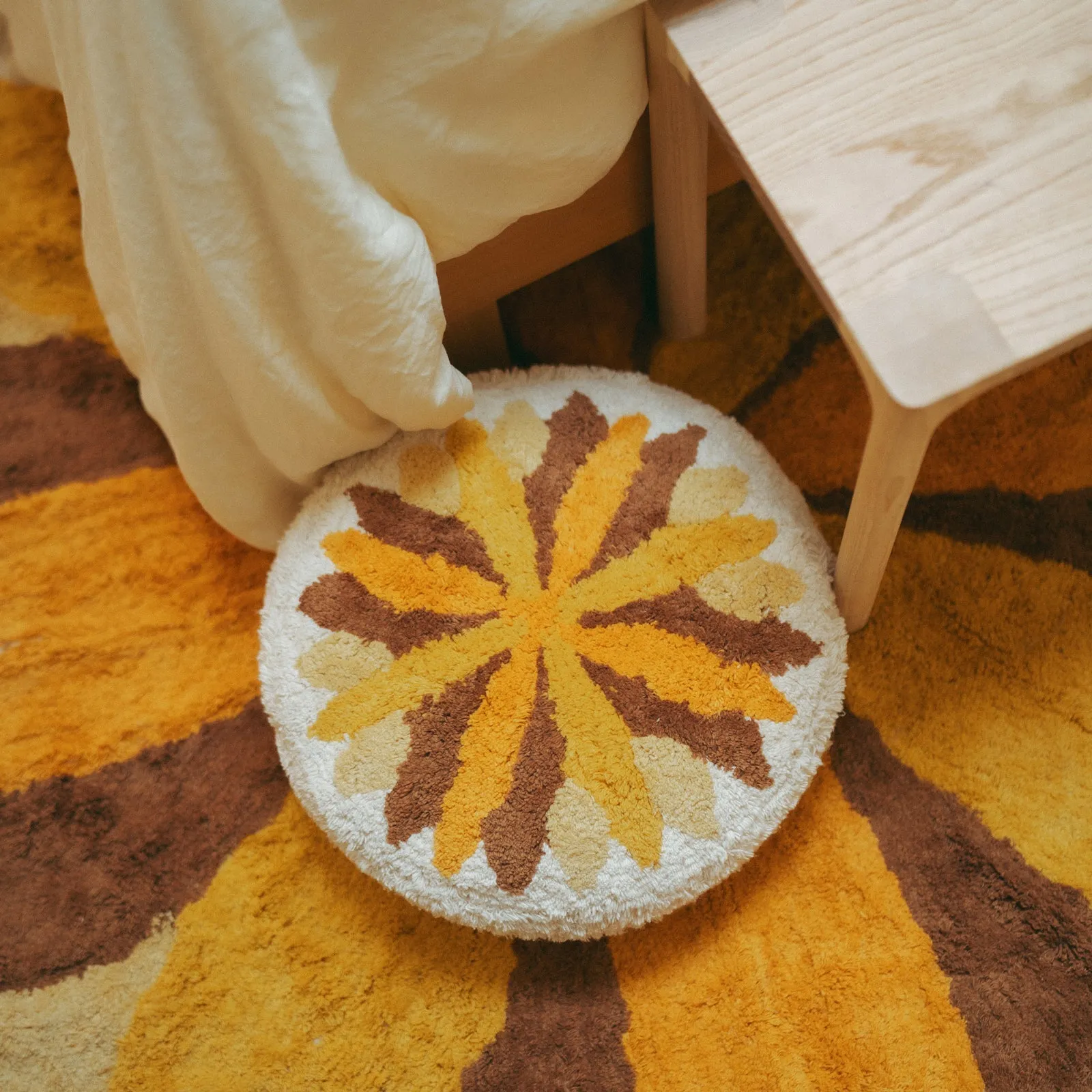 Sunflower Tufted Cushion