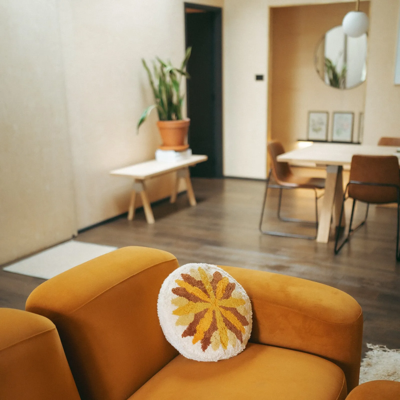 Sunflower Tufted Cushion