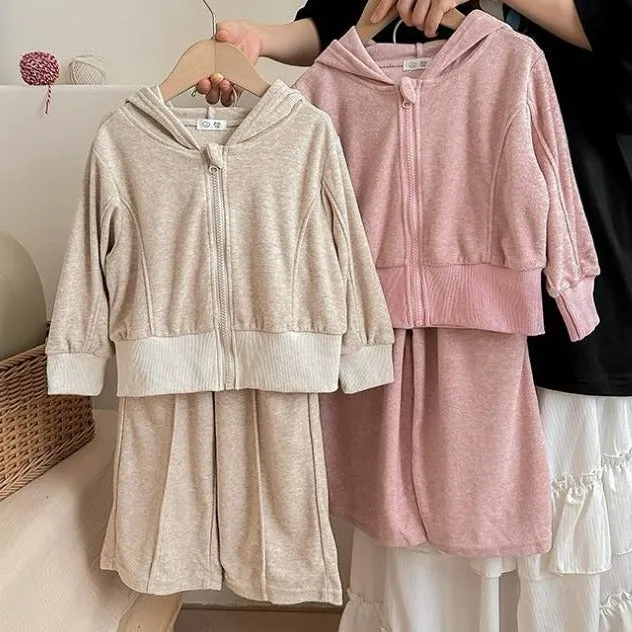 Supersoft Full Zip Flare Set - Soft Beige
