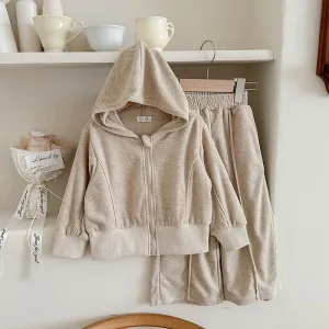 Supersoft Full Zip Flare Set - Soft Beige