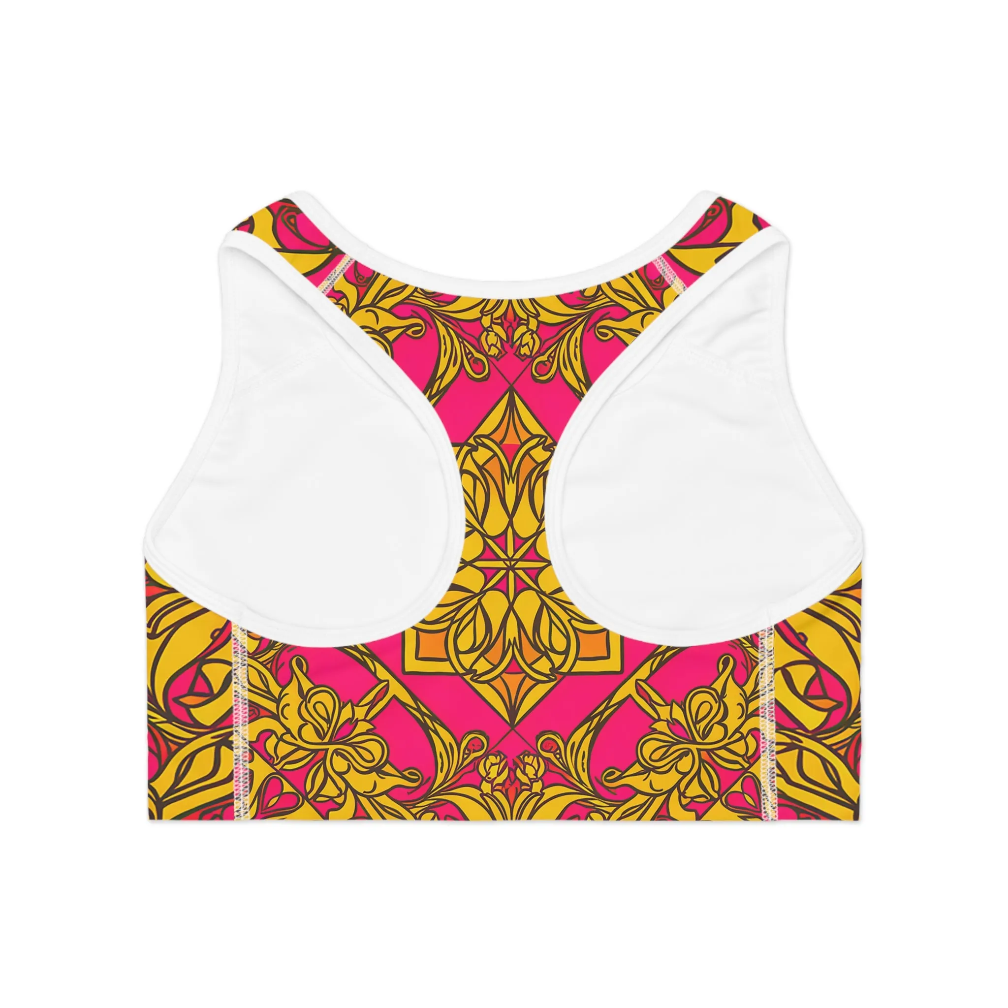 Symmetry Sports Bra - Vibrant Pattern for Active Lifestyle