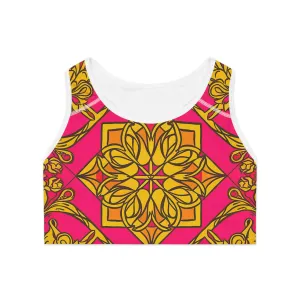 Symmetry Sports Bra - Vibrant Pattern for Active Lifestyle