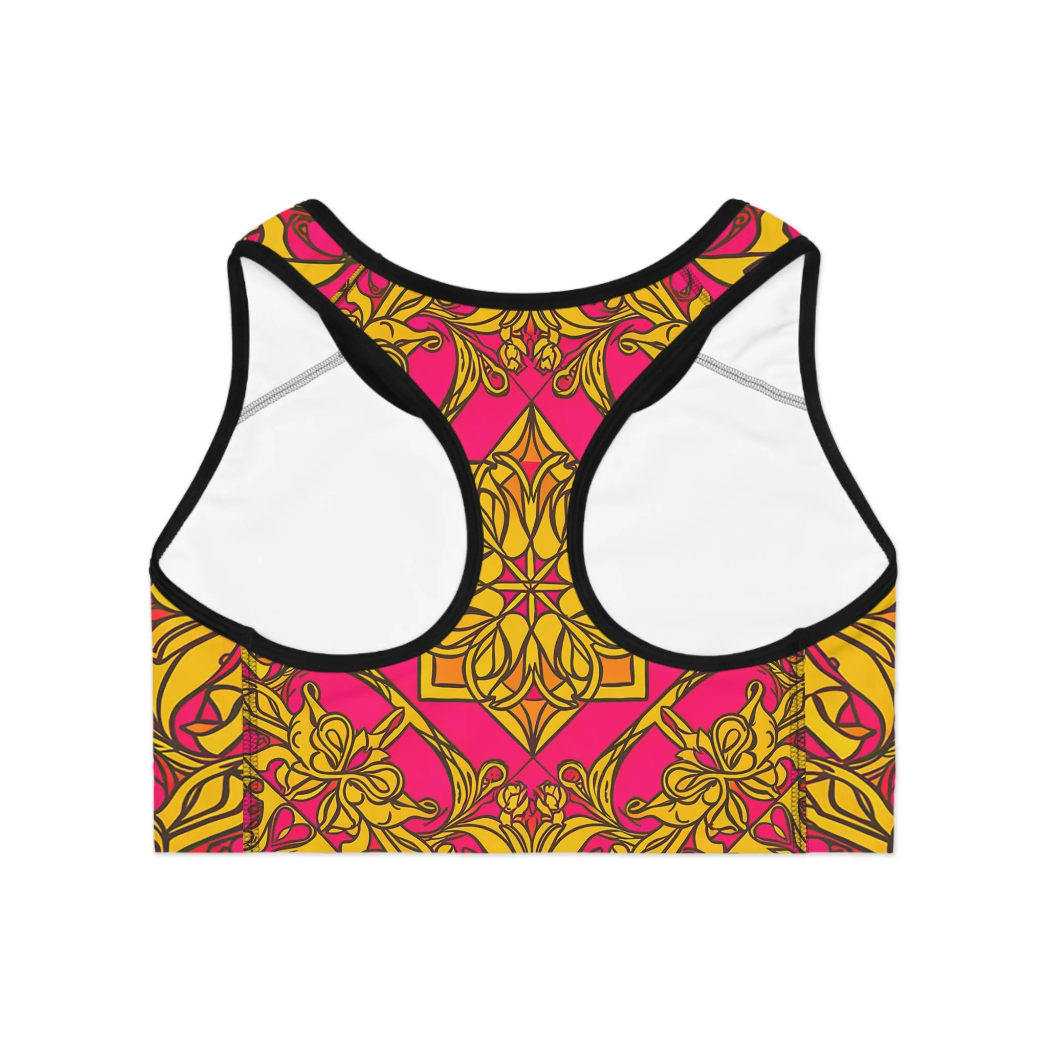 Symmetry Sports Bra - Vibrant Pattern for Active Lifestyle