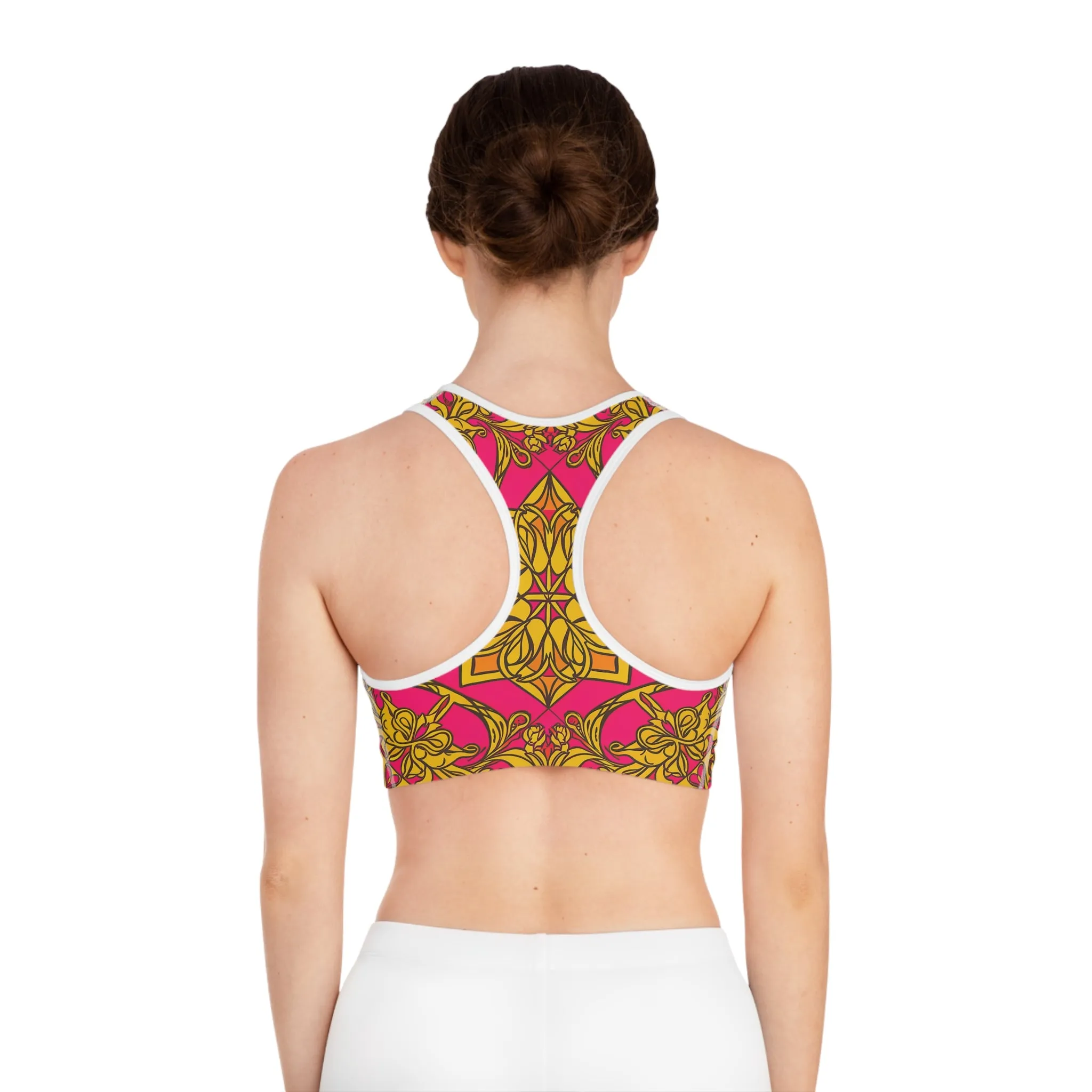 Symmetry Sports Bra - Vibrant Pattern for Active Lifestyle
