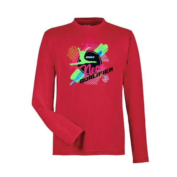 Team 365 Zone Performance Long Sleeve Shirts Neon Qualifier