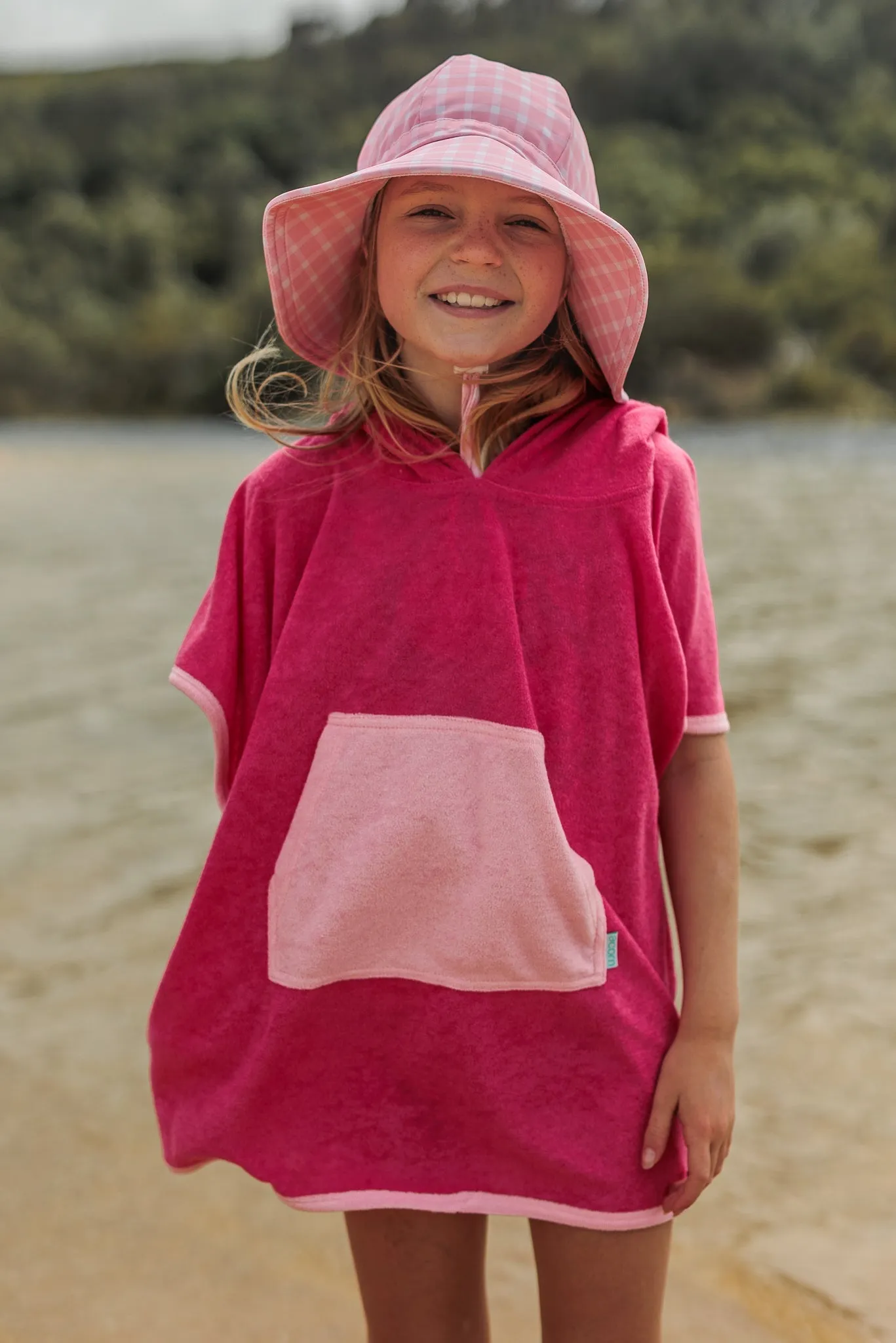 Terry Towelling Hooded Towel - Pink