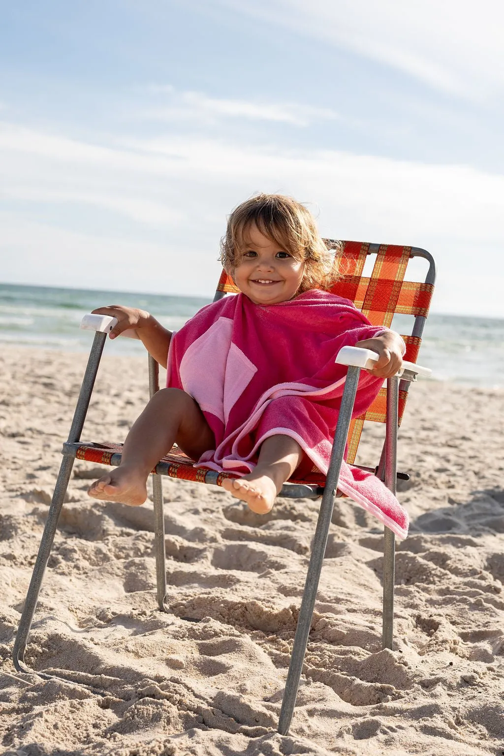 Terry Towelling Hooded Towel - Pink