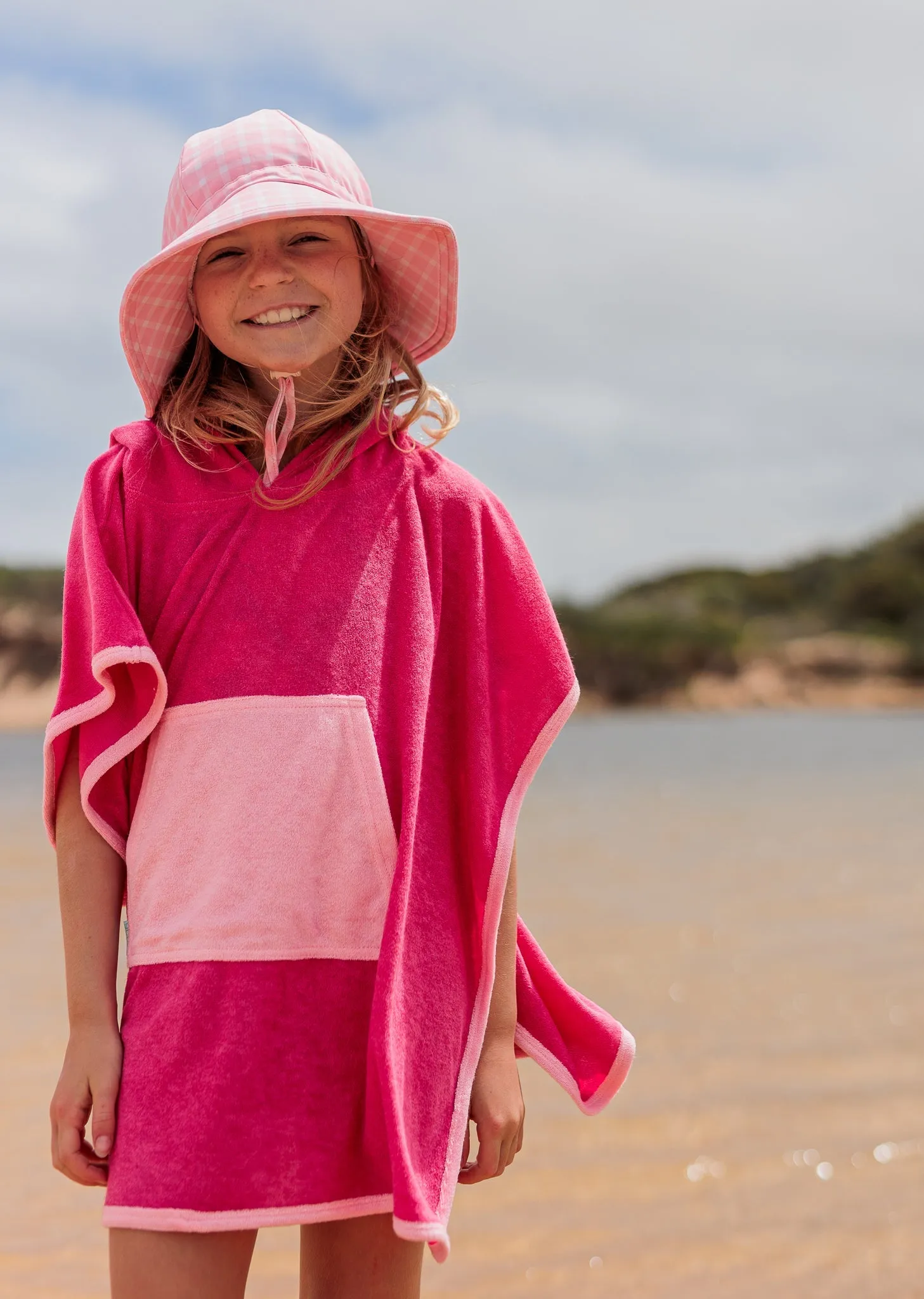 Terry Towelling Hooded Towel - Pink