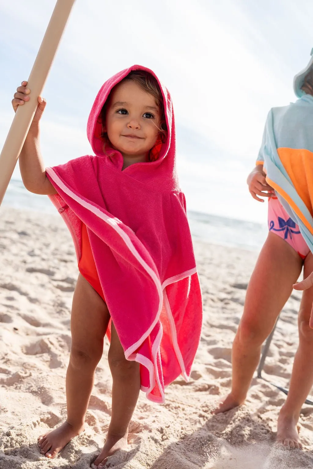 Terry Towelling Hooded Towel - Pink