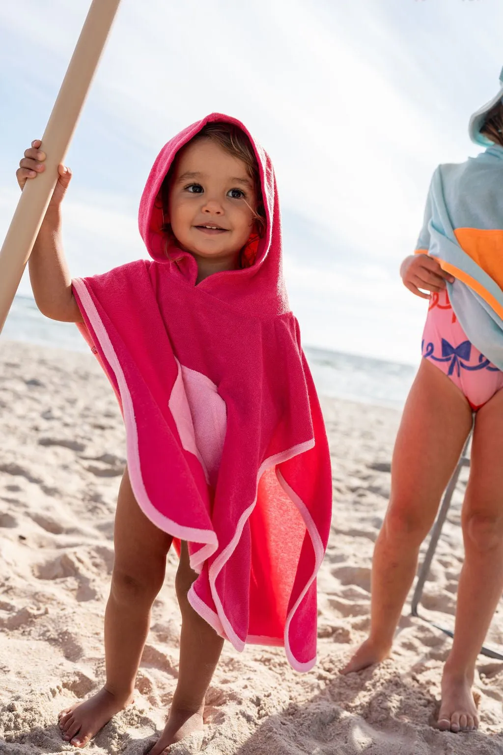 Terry Towelling Hooded Towel - Pink