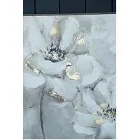 The Flowers Abstract With Foil Framed Canvas Print - Dasch Design