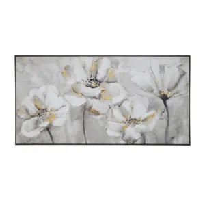 The Flowers Abstract With Foil Framed Canvas Print - Dasch Design