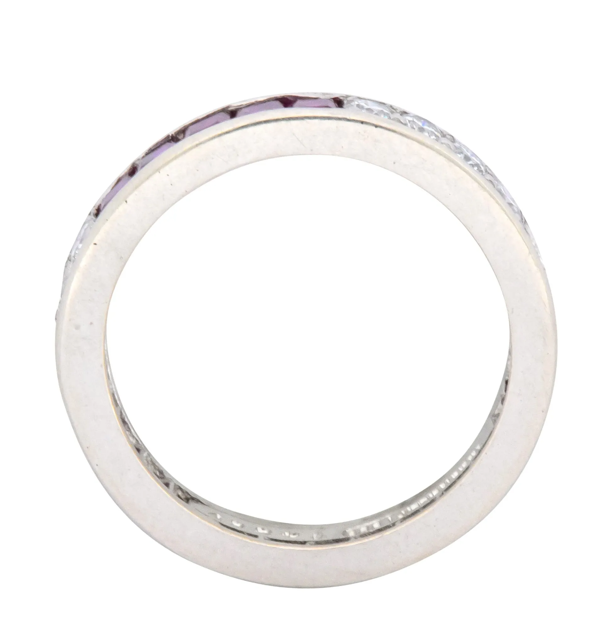 Tiffany & Co. 1.26 CTW Diamond Ruby Platinum Eternity Band Circa 1950's