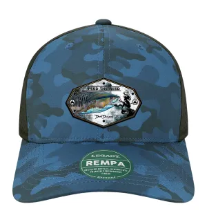 Tiger Shark & Mermaid Performance Blue Camo Hat