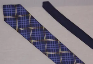 Tommy Hilfiger Plaid Silk Necktie Vintage Tie Blue Gold