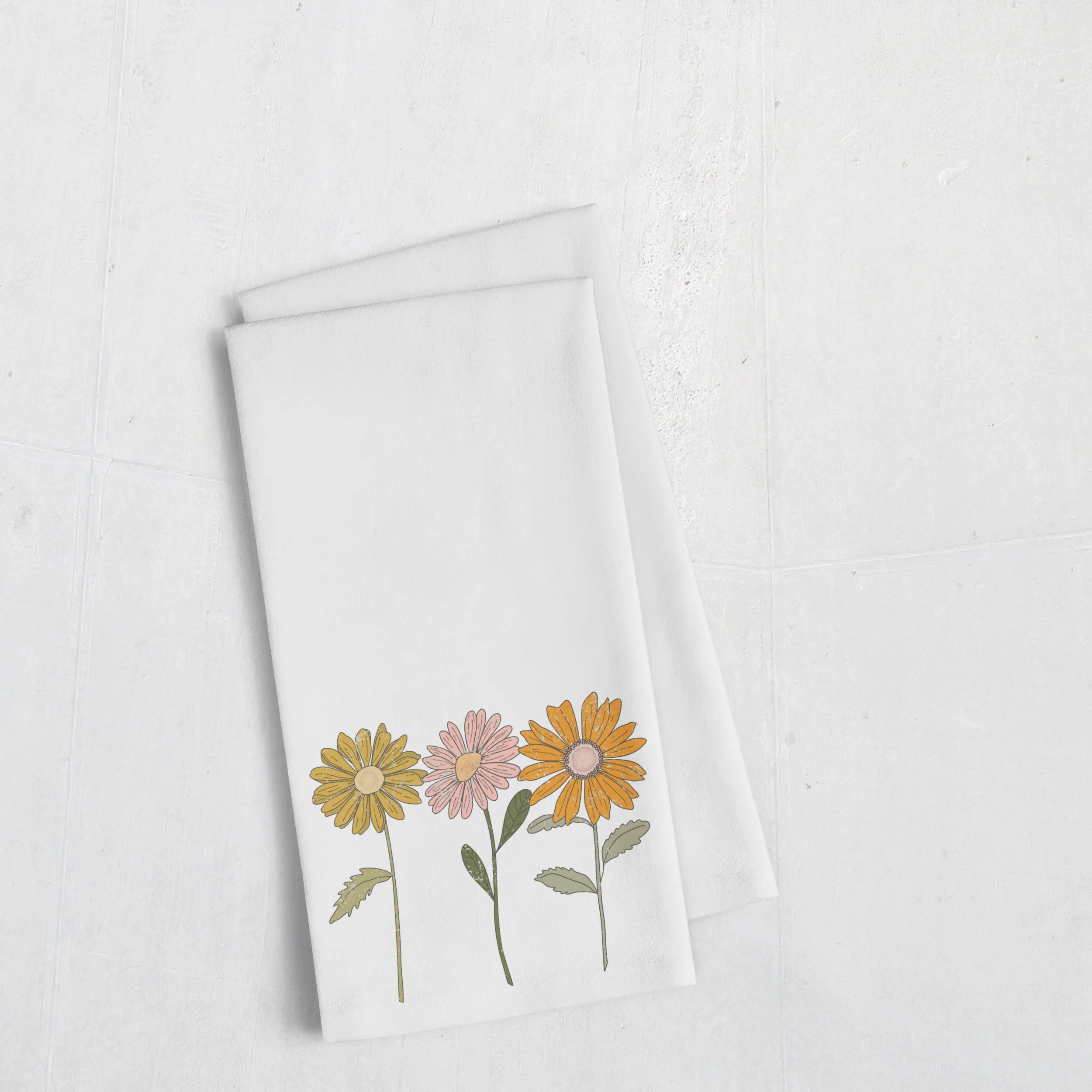 Trio of Retro Daisies Tea Towel | Good Vibrations Collection