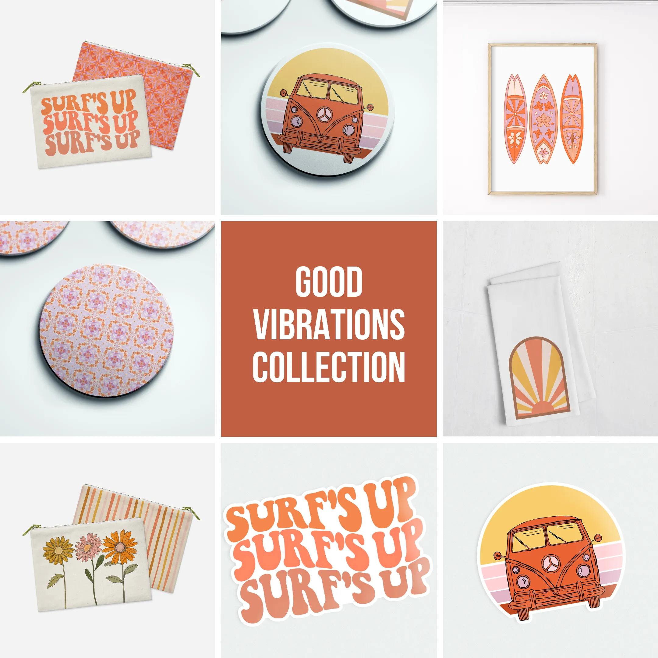 Trio of Retro Daisies Tea Towel | Good Vibrations Collection