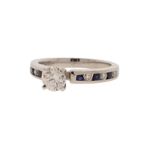 Triple X Round Brilliant Diamond Accented Solitaire Ring