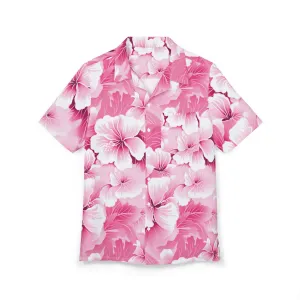 Tropical Pink Floral Unisex Hawaiian Button-Down Shirt - Perfect for Summer Getaways, Beach Parties, and Luau Celebrations
