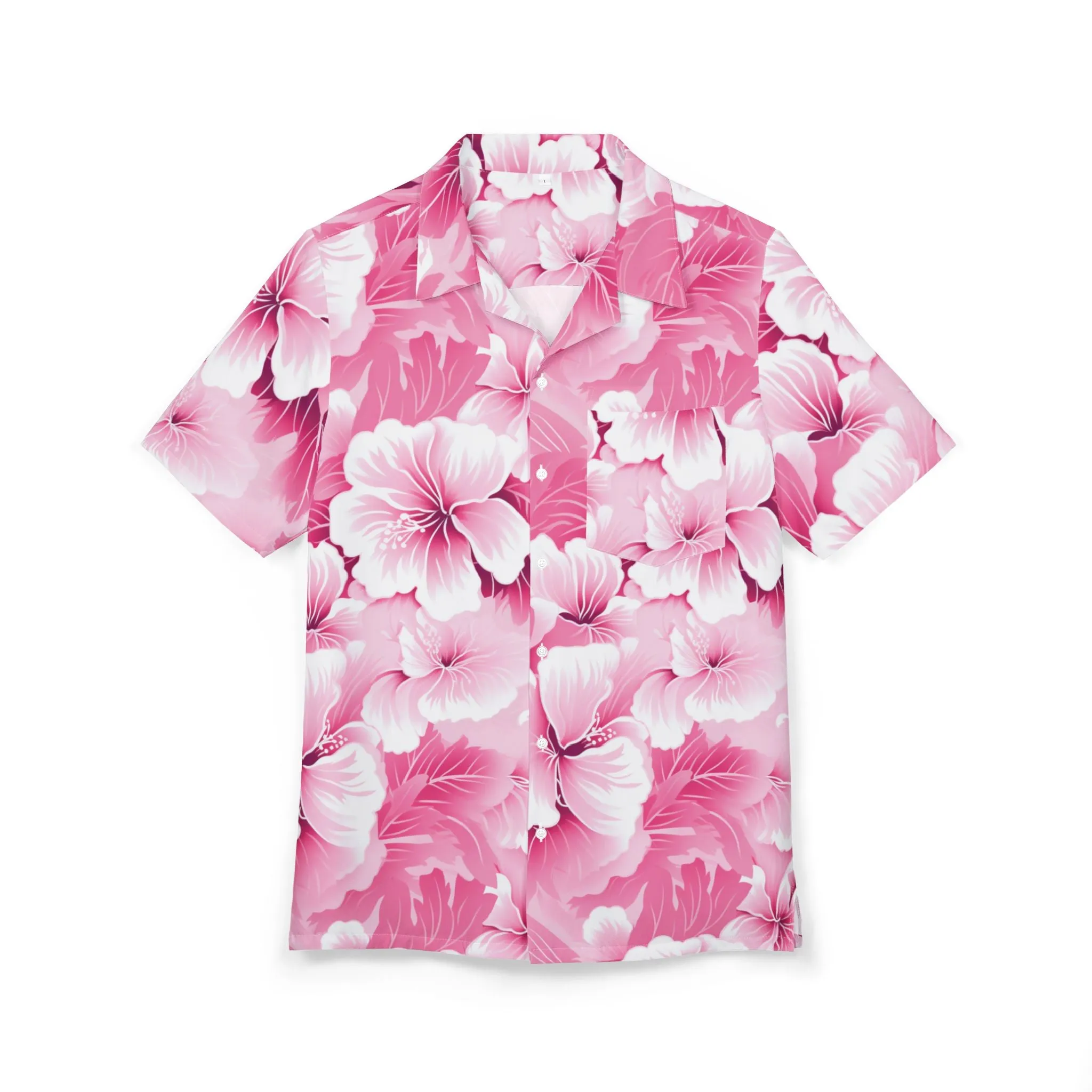 Tropical Pink Floral Unisex Hawaiian Button-Down Shirt - Perfect for Summer Getaways, Beach Parties, and Luau Celebrations