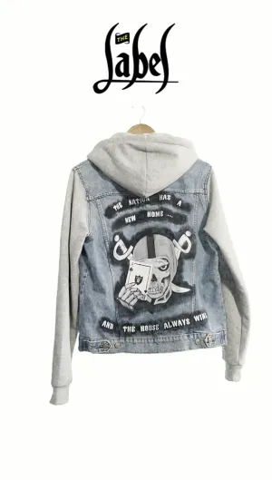 True Nation - Hand-Painted Denim Jacket Hoodie
