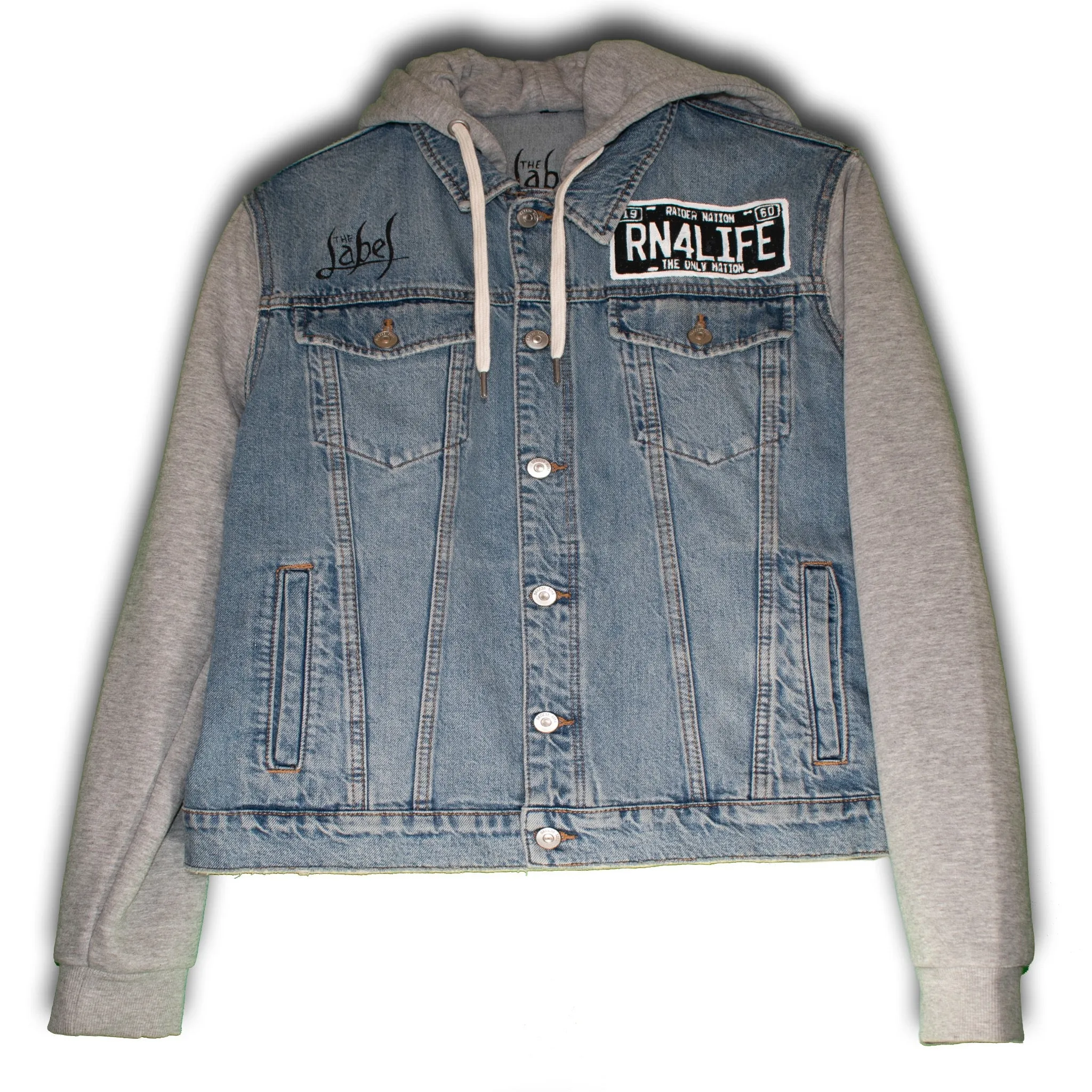 True Nation - Hand-Painted Denim Jacket Hoodie