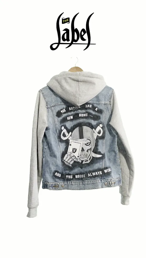 True Nation - Hand-Painted Denim Jacket Hoodie