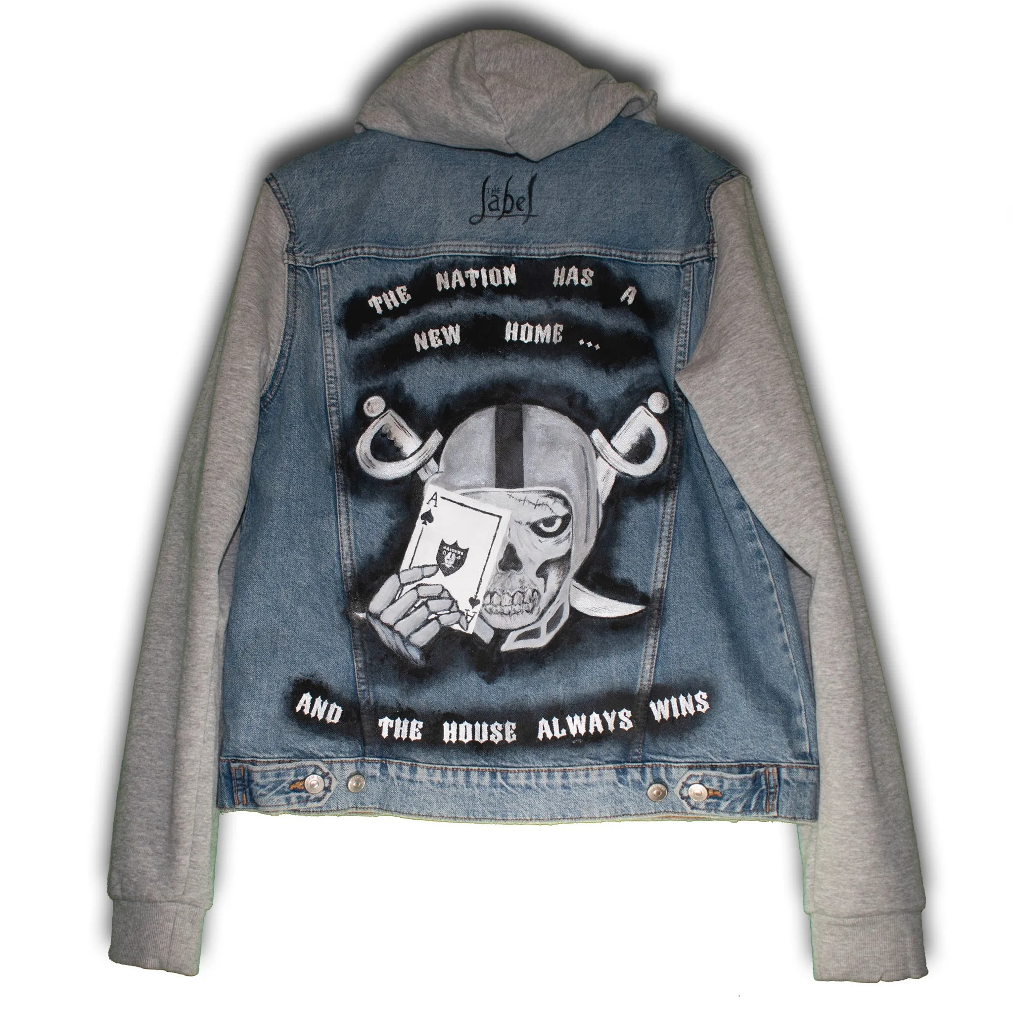 True Nation - Hand-Painted Denim Jacket Hoodie