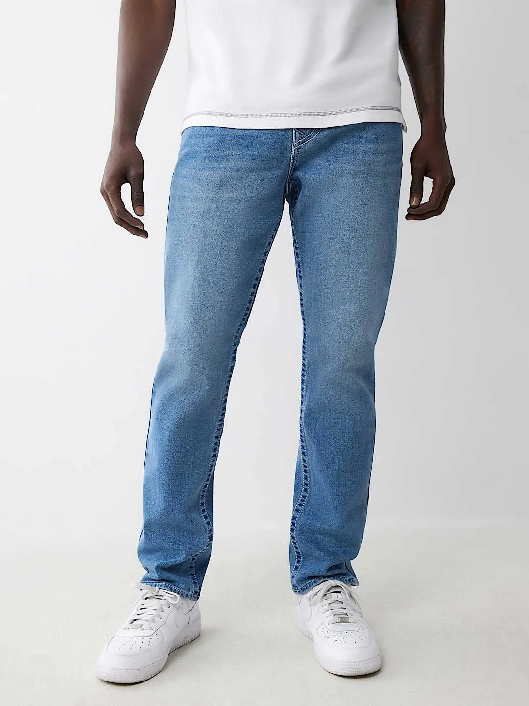 True Religion Big T Geno Skinny Fit Blue Mid Rise Washed Jeans