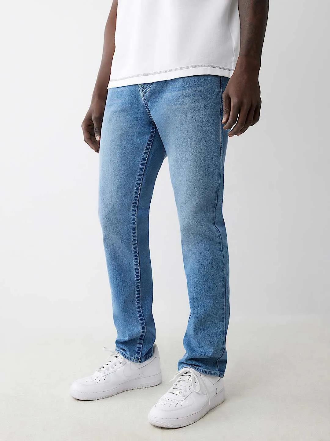 True Religion Big T Geno Skinny Fit Blue Mid Rise Washed Jeans