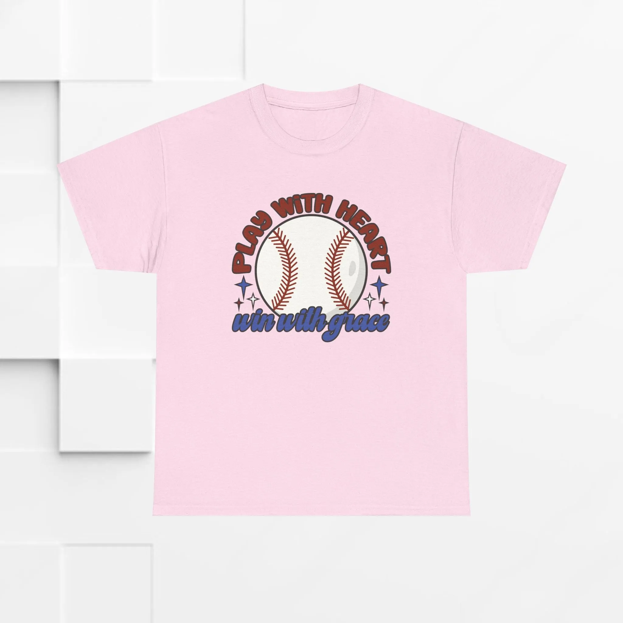Unisex Heavy Cotton Tee - 'Play With Heart' Baseball Graphic Tee