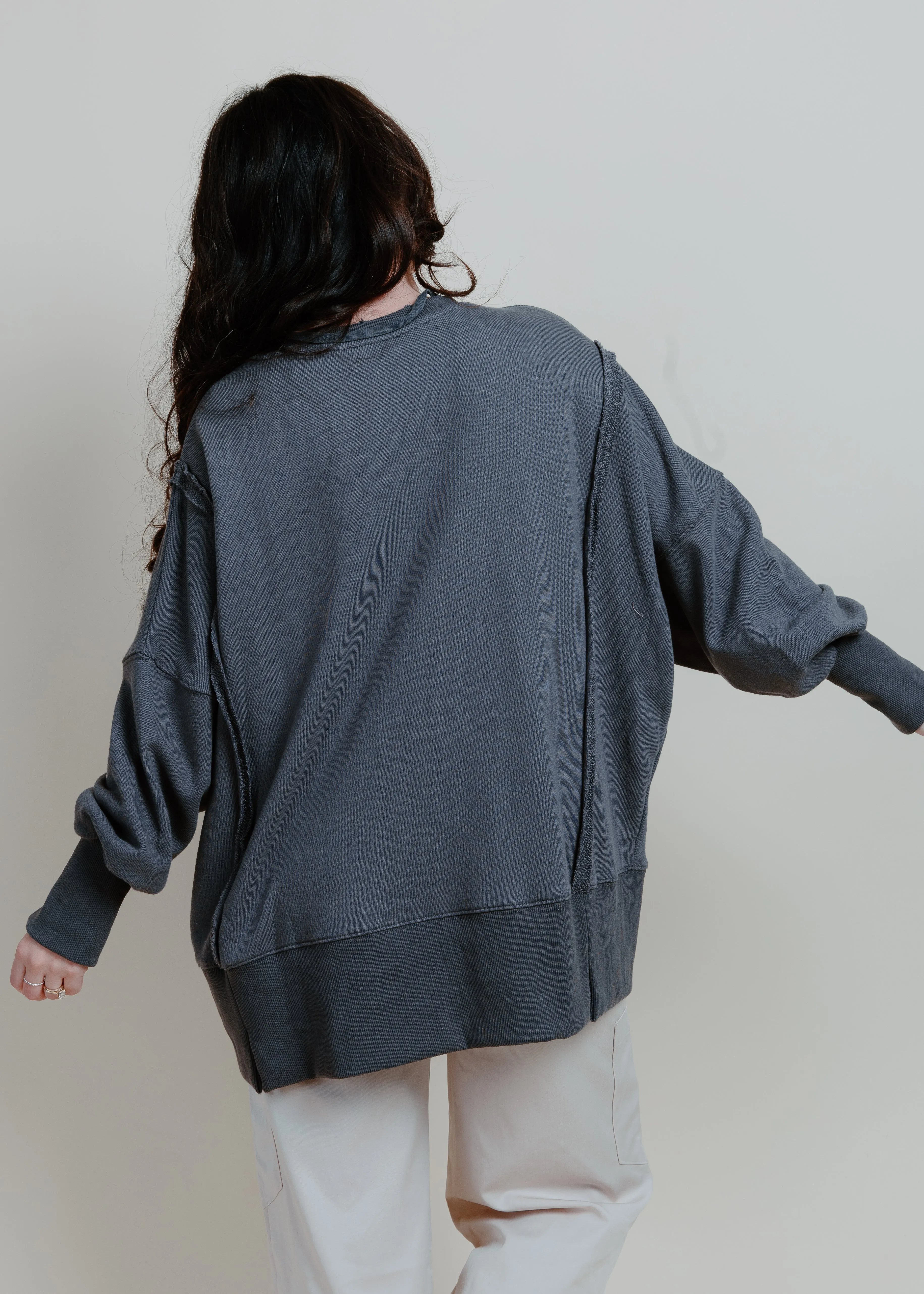 Varsity Frayed Crewneck