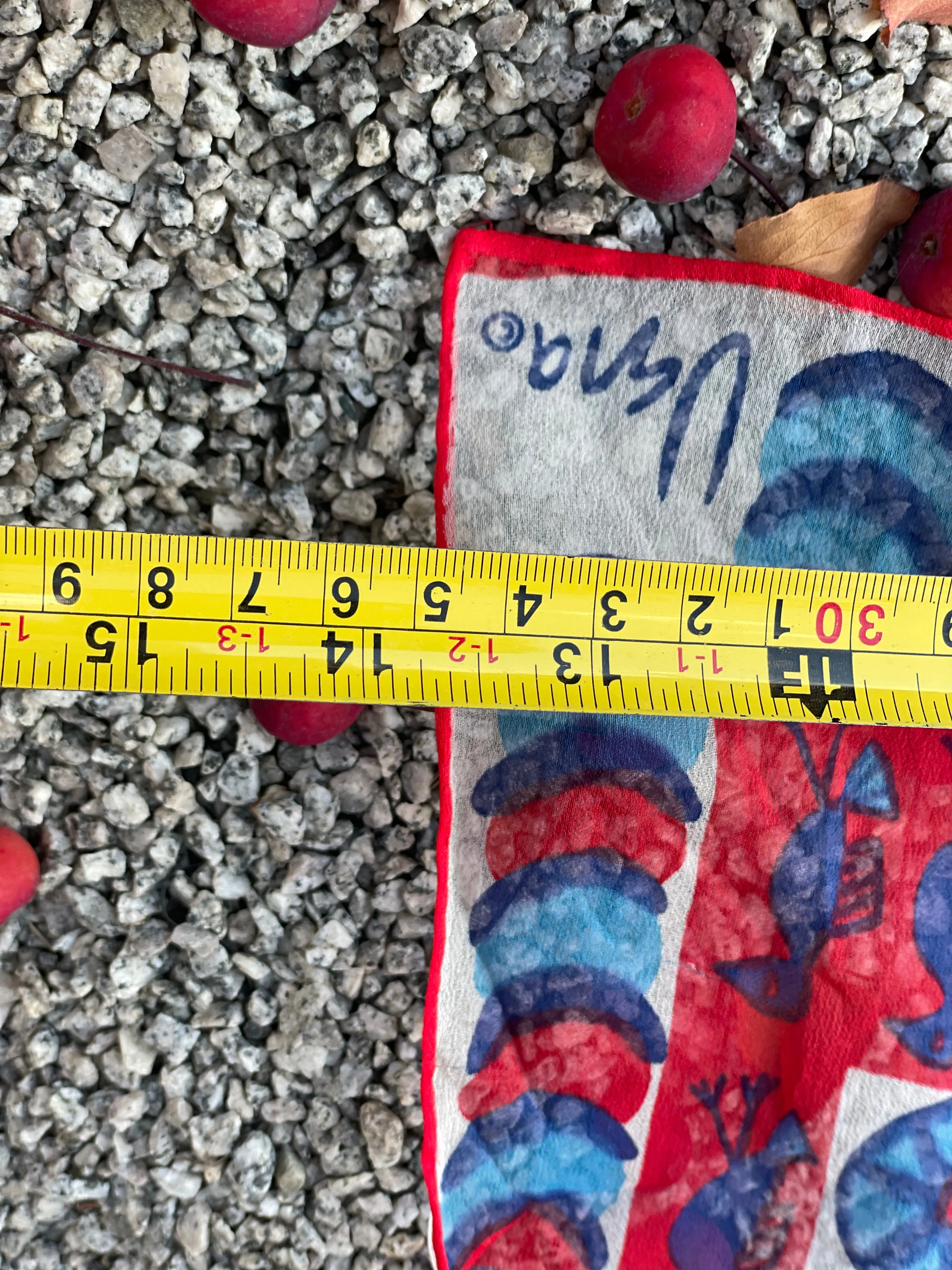 Vera Neumann Verasheer Vintage Scarf in Red White and Blue