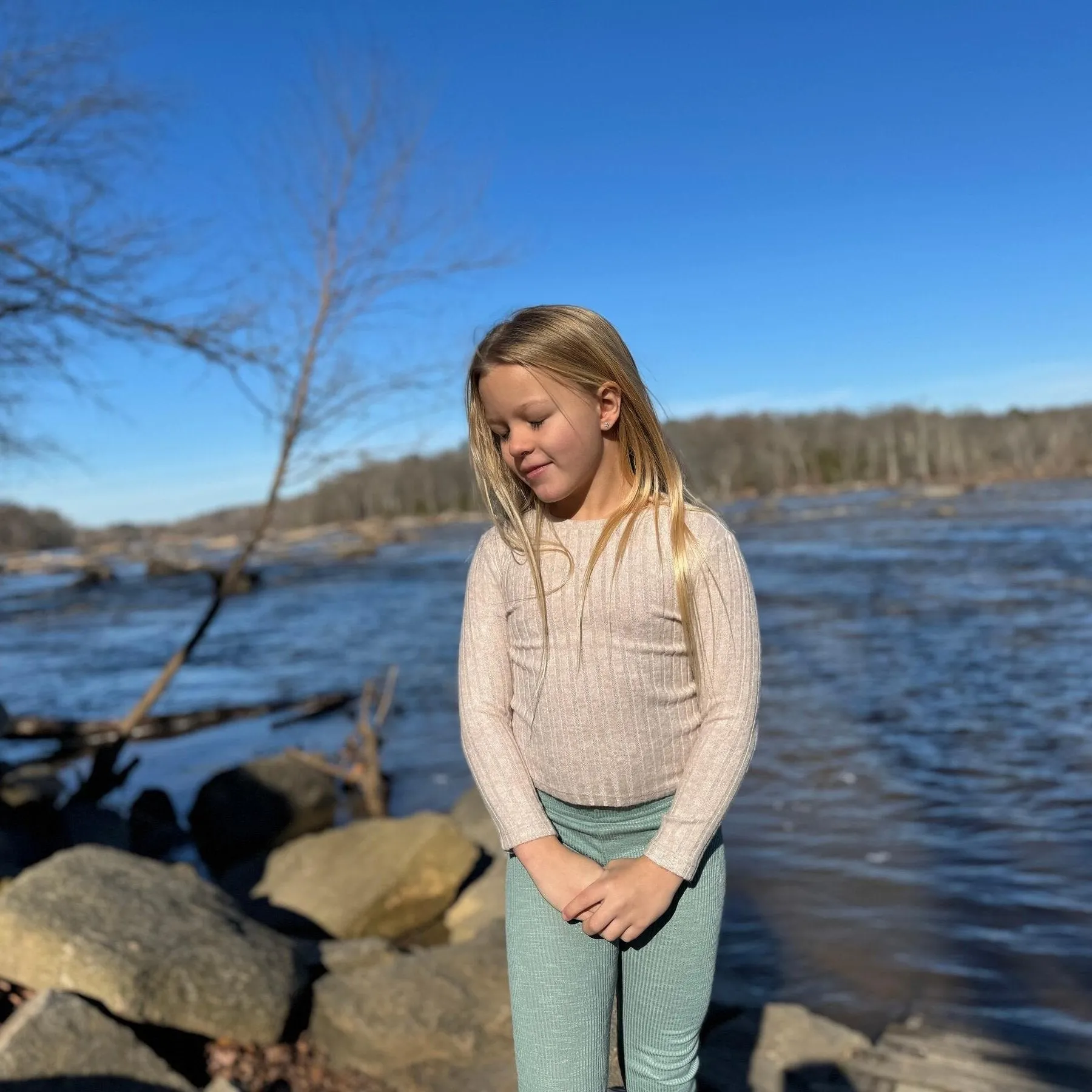 Vignette Nikki Ribbed Top - Tan